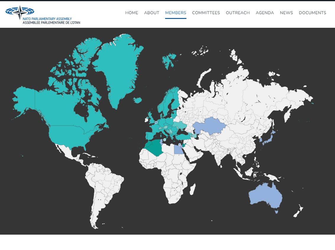 image of nato members among all nations on a map